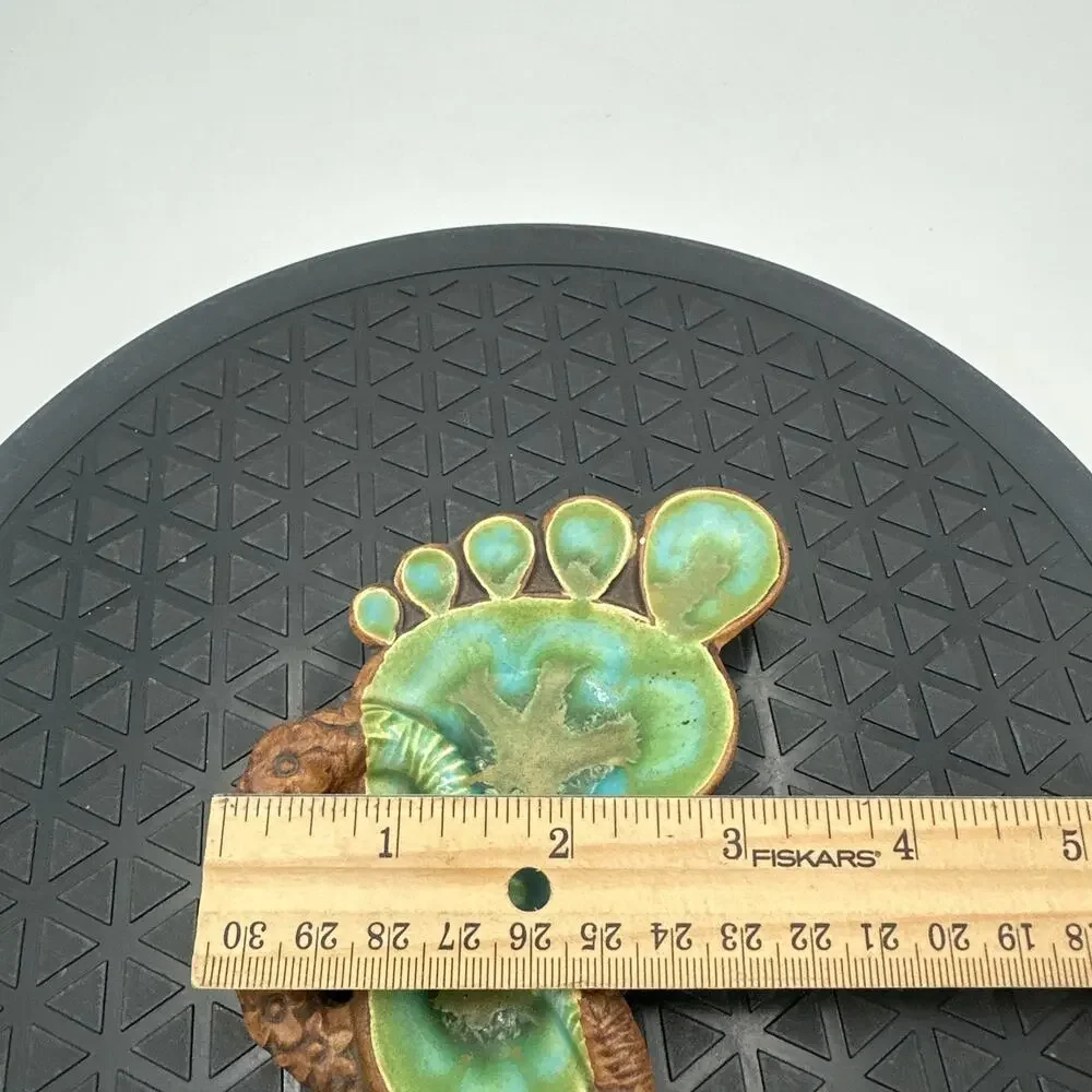 Vintage Treasure Craft Foot Trinket Dish/Ashtray Teal